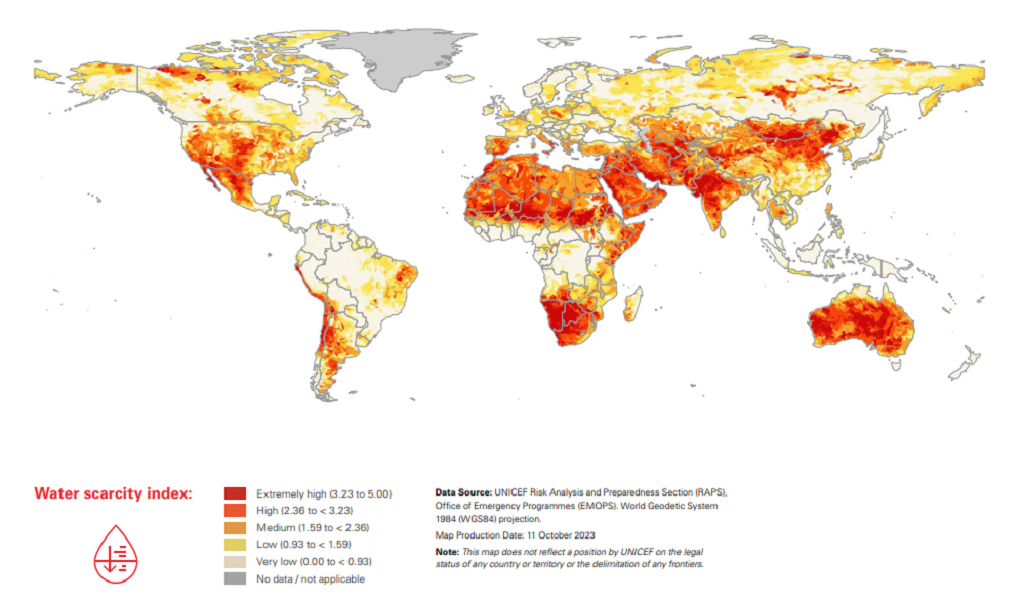 Nearly a billion children globally exposed to extremely high water stress: UNICEF report