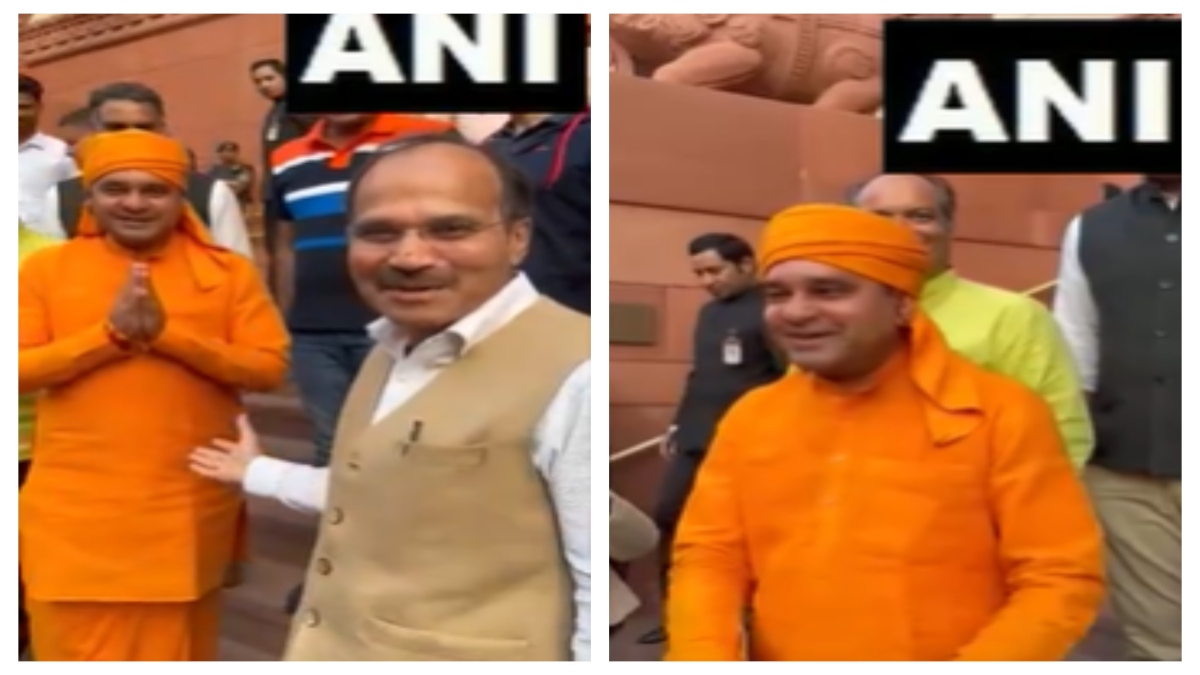 video are you new cm of rajasthan congress leader adhir ranjan chaudhary asked yogi balaknath । ‘सीएम बन रहे हैं ना..’, महंत बालकनाथ को देखते ही बोले अधीर रंजन चौधरी, मिला ये जवाब, देखें VIDEO