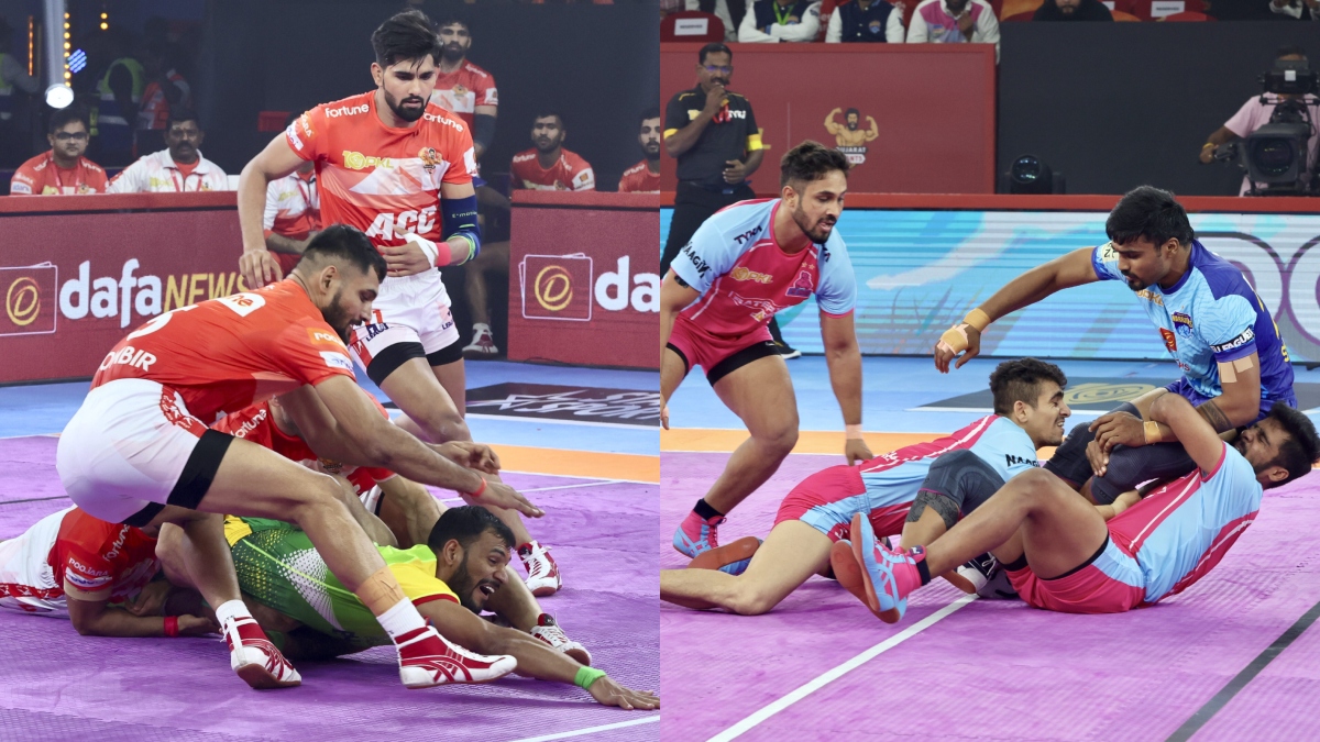 PKL 2023 Patna Pirates Beats Gujarat Giants And Jaipur Pink Panthers Vs Bengal Warriors Match tied Points Table । PKL 2023 गुजरात जाइंट्स को मिली सीजन की पहली हार, जयपुर-बंगाल का मैच रहा टाई