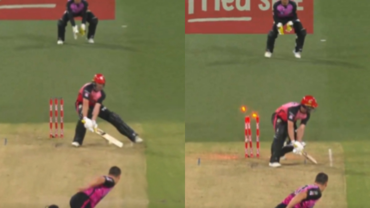 Big Bash League Tom Rogers Bowled On Play Reverse Paddle Shot Match Against Sydney Sixers Watch Video । गेंद जा रही थी वाइड तभी बल्लेबाज ने किया कुछ ऐसा कि हो गया बोल्ड, देखें वीडियो