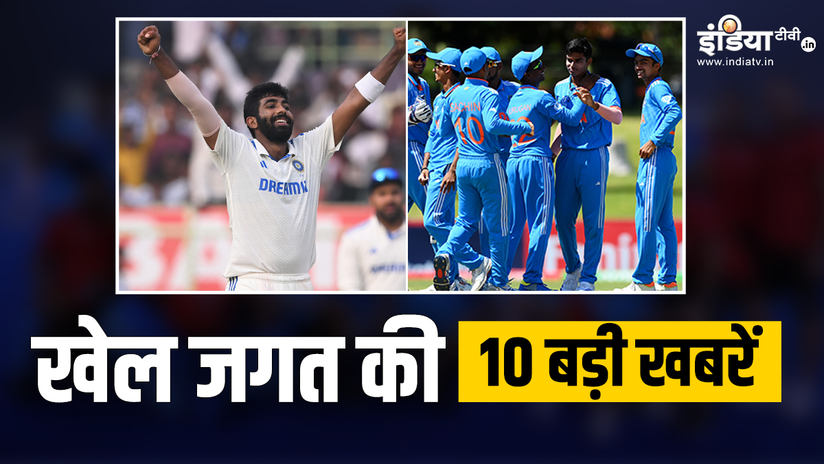 Sports Top 10 News india vs england 2nd test match update u19 world cup 2024 | विशाखापत्तनम टेस्ट में बुमराह का कहर, U19 वर्ल्ड कप के सेमीफाइनल में भारत-PAK की टीमें, खेल जगत की 10 बड़ी खबरें