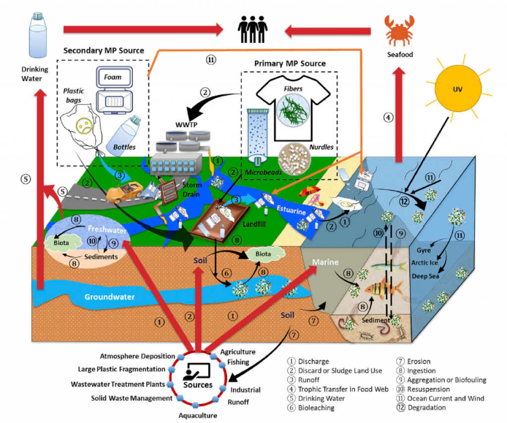 Microplastics are global travellers of pollution